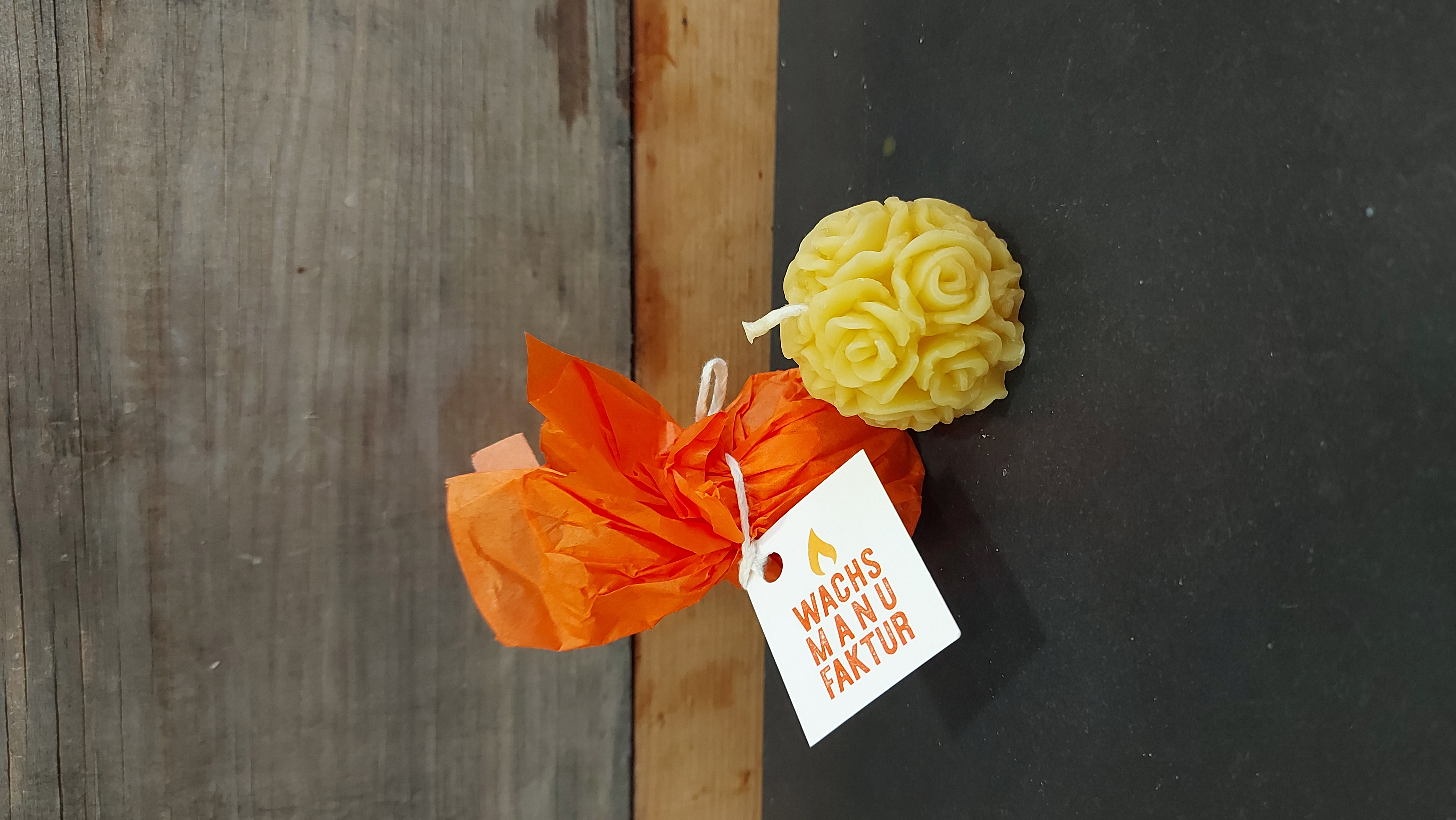 Rosenkerze Natur verpackt